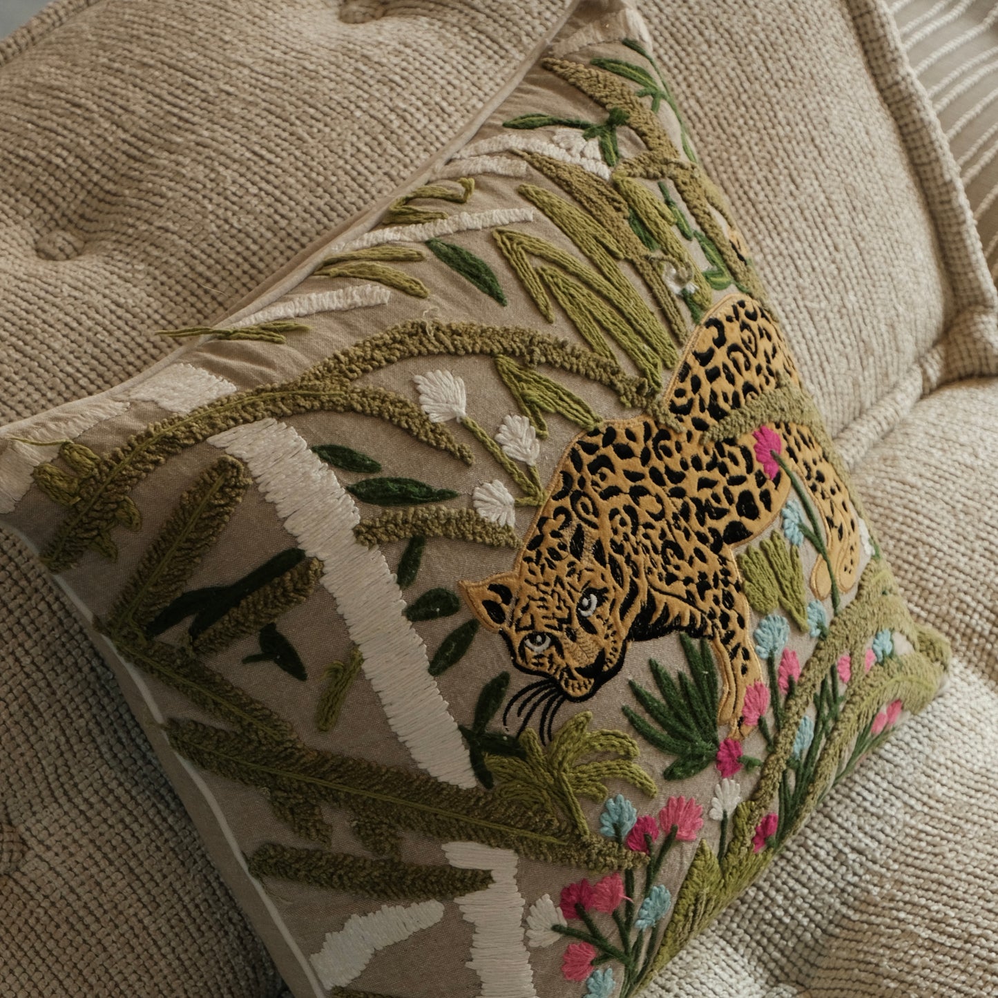 Cojín Cuadrado Leopardo