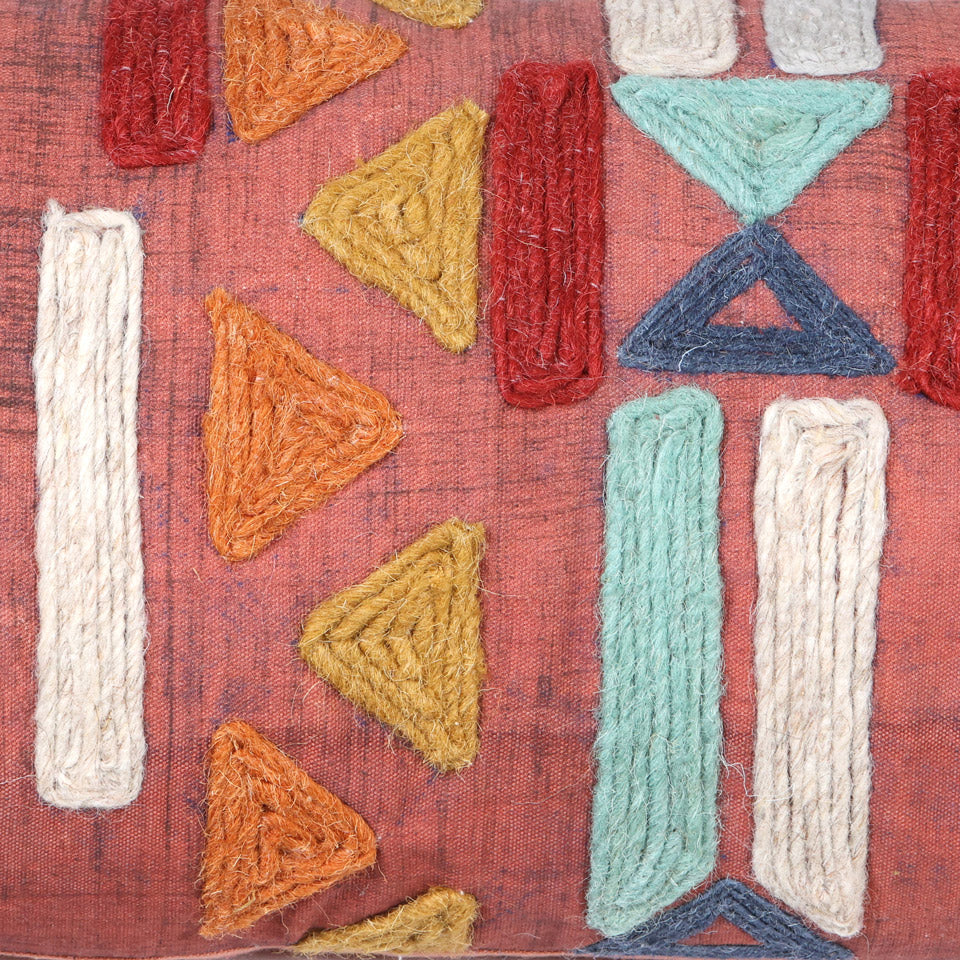 Cojín Rectangular Borlas Azules
