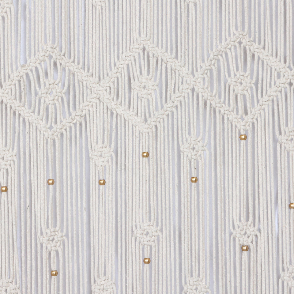 CORTINA MACRAME PERLAS DORADAS