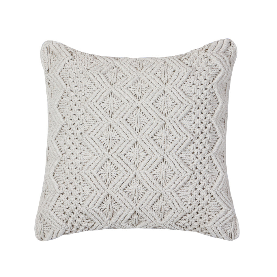 COJÍN MACRAME ROMBOS CUADRADO