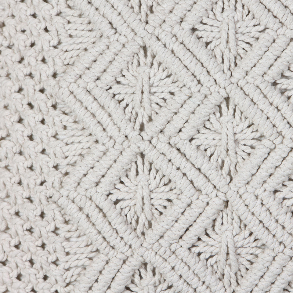 COJÍN MACRAME ROMBOS CUADRADO
