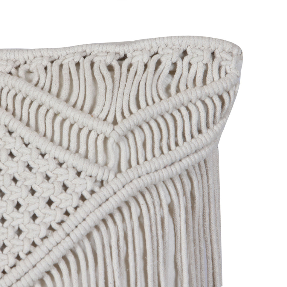 COJÍN MACRAME BORLA CUADRADO