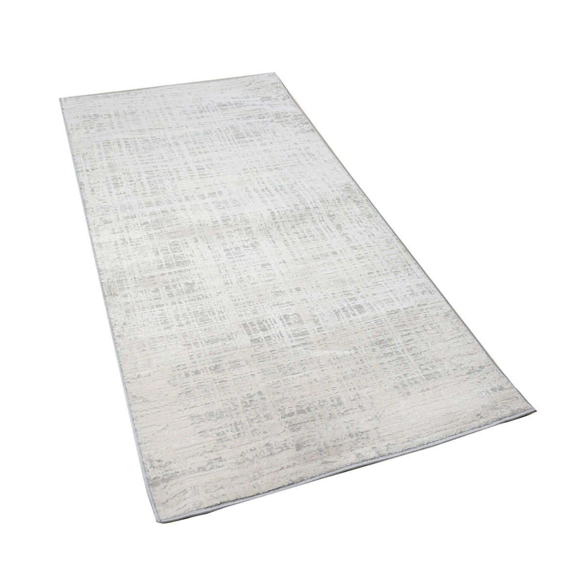 Tapete algodón viscosa texturizado gris crudo