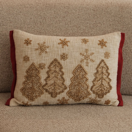 COJIN NAVIDAD ARBOLES DORADOS