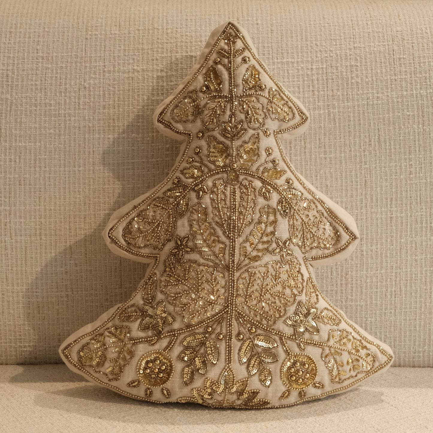 Cojín Arbol de Navidad Oro