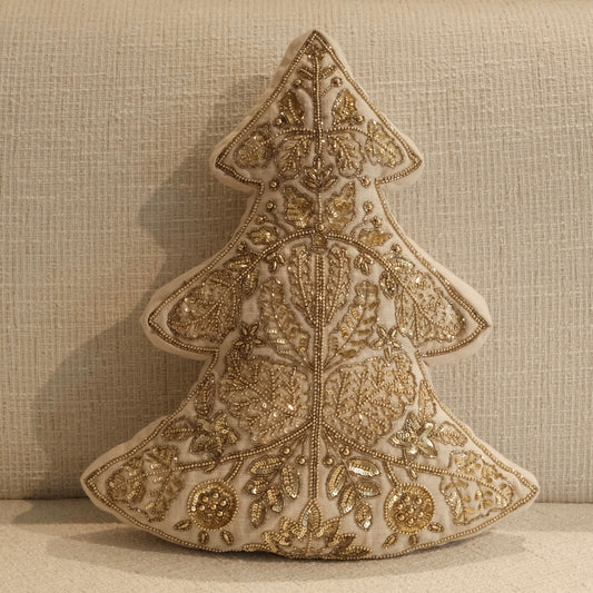 Cojín Arbol de Navidad Oro