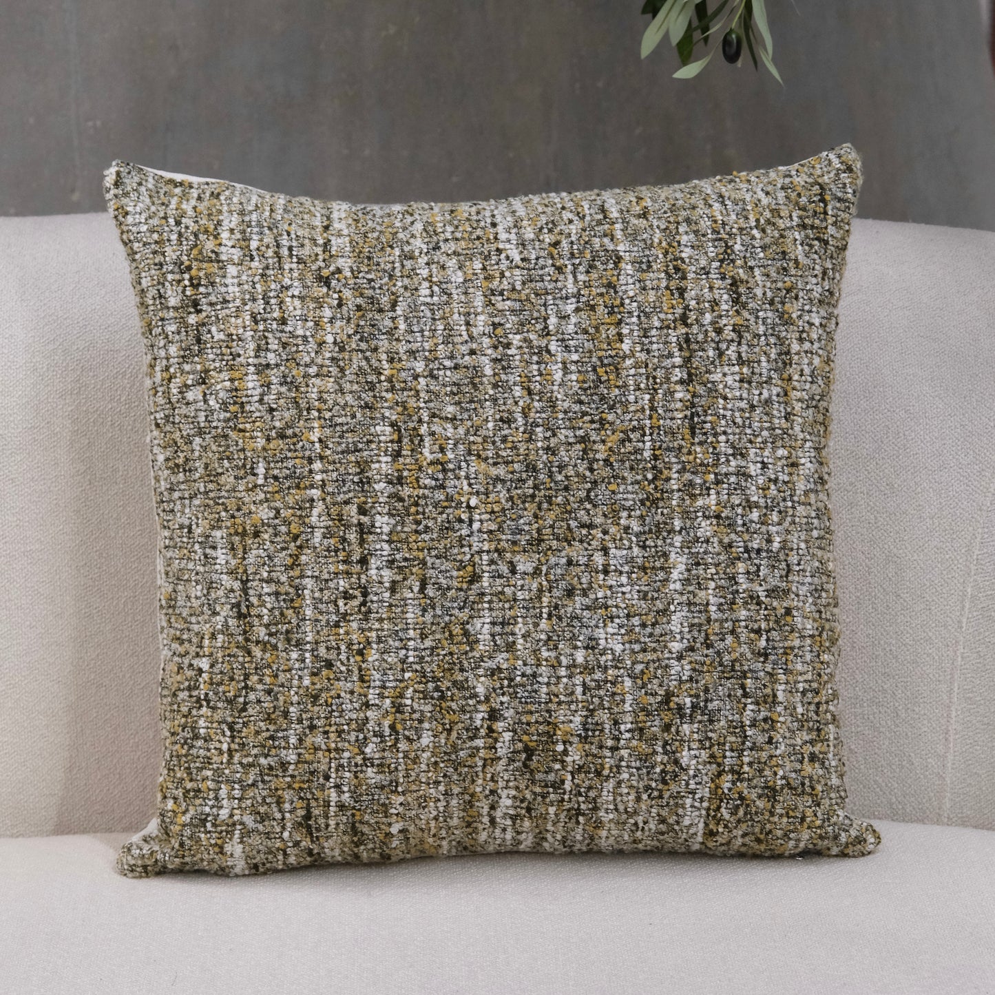 COJÍN CUADRADO TWEED VERDE