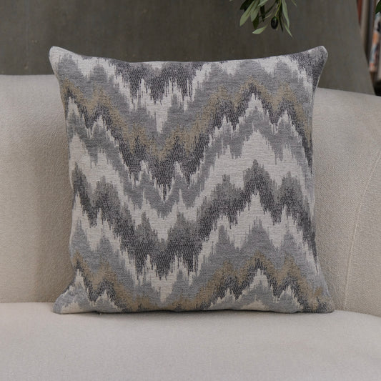 COJÍN CUADRADO ZIGZAG GRIS