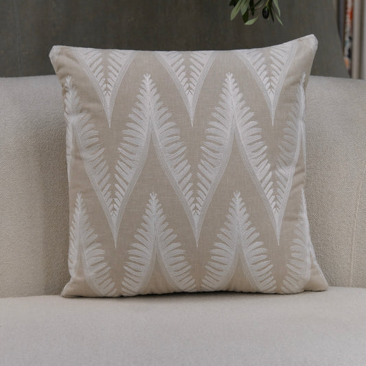 COJÍN LINO BORDADO DISEÑO ZIGZAG