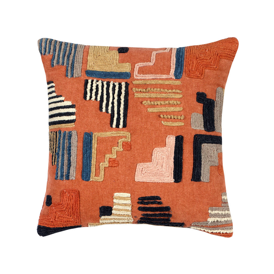 Cojín Cuadrado Geometrico Naranja