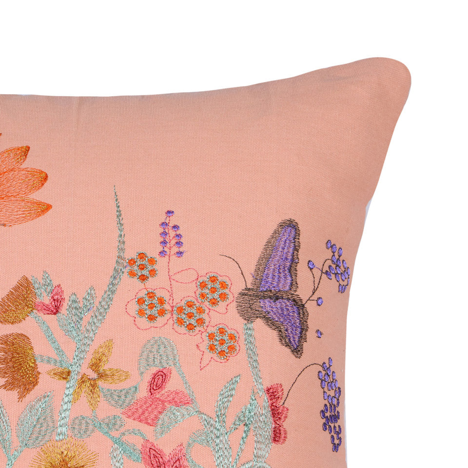 Cojín Cuadrado Mariposa Rosado