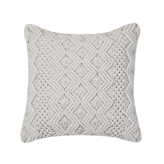 COJÍN MACRAME ROMBOS CUADRADO